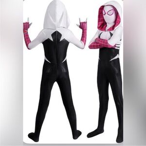 Spiderman Across The Spider-Verse Gwen Stacy Kids Jumpsuit Halloween Costume